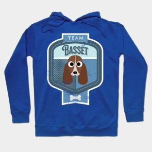 Team Basset - Distressed Basset Hound Beer Label Design Hoodie